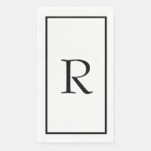 Monogramm Name Schwarz-weiß Hochzeitsstift Brautpa Serviette (Vorderseite)