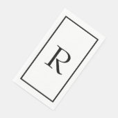 Monogramm Name Schwarz-weiß Hochzeitsstift Brautpa Serviette (Ecke)