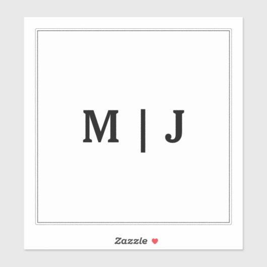 Monogramm Name Schwarz-weiß Minimalistisch 2024 Ho Aufkleber (Blatt)