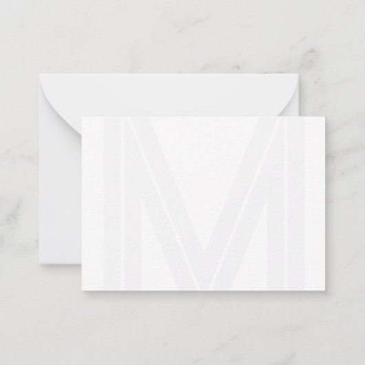 Monogramm Name schwarz/weiß Mitteilungskarte (Rückseite)