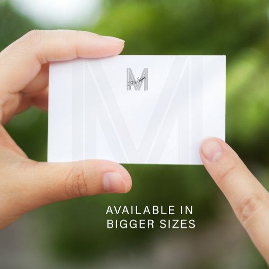 Monogramm Name schwarz/weiß Mitteilungskarte