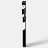 Monogramm Name Schwarz/Weiß Streifen Case-Mate iPhone Hülle (Rückseite / Links)