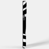 Monogramm Name Schwarz/Weiß Streifen Case-Mate iPhone Hülle (Rückseite / Rechts)