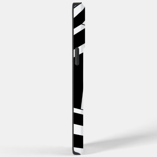 Monogramm Name Schwarz/Weiß Streifen Case-Mate iPhone Hülle (Rückseite / Rechts)