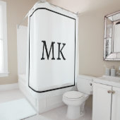 Monogramm Name Schwarz-weiße benutzerdefinierte Fa Duschvorhang (Beispiel)