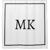 Monogramm Name Schwarz-weiße benutzerdefinierte Fa Duschvorhang (Vorderseite)