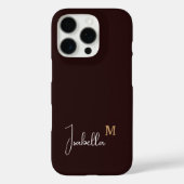 Monogramm Name schwarzes Gold Case-Mate iPhone Hülle (Rückseite)
