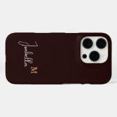 Monogramm Name schwarzes Gold Case-Mate iPhone Hülle (Rückseite (Horizontal))