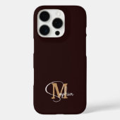 Monogramm Name schwarzes Gold Case-Mate iPhone Hülle (Rückseite)