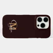 Monogramm Name schwarzes Gold Case-Mate iPhone Hülle (Rückseite (Horizontal))