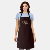 Monogramm Name schwarzes Gold Schürze (Getragen)