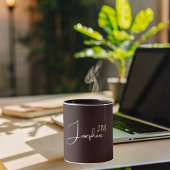 Monogramm Name schwarzes Gold Tasse