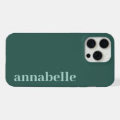 Monogramm-Name Seitlich Meergrün & Türkis Minimali iPhone Hülle (Rückseite (Horizontal))