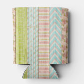 Monogramm Name Shabby-Rose auf rustikale Hütte Dosenkühler (Rückseite)