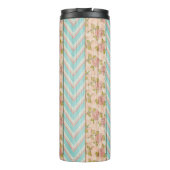 Monogramm Name Shabby-Rose auf rustikale Hütte Thermosbecher (Rückseite)