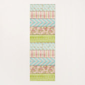 Monogramm Name Shabby-Rose auf rustikale Hütte Yogamatte (Rückseite)