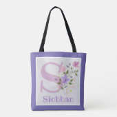 Monogramm & Name Siobhan mit Blumen Tasche (Rückseite)