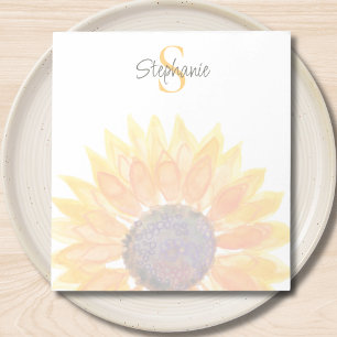 Monogramm Name Sonnenblume Notizblock