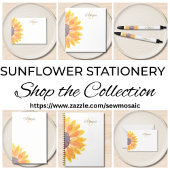 Monogramm Name Sonnenblume Notizblock