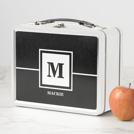 Monogramm Name Trauzeuge Trauzeuge Schwarz Metall Brotdose (Beispiel)