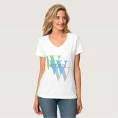 Monogramm Name Trendminimaler grauer T - Shirt (Vorderseite Vollansicht)