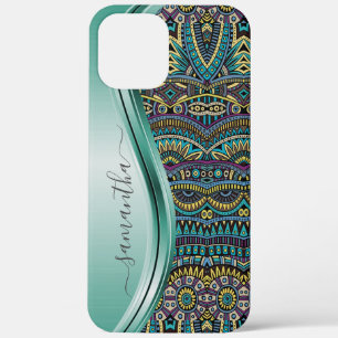 Monogramm Name Tribal Aquamarines Muster Case-Mate iPhone Hülle