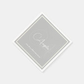 Monogramm (Name und Anfangsbezeichnung) Graue Stan Serviette (Ecke)
