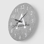 Monogramm-Name und Anfangsbuchstabe des Silver Spa Große Wanduhr (Winkel)