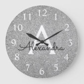 Monogramm-Name und Anfangsbuchstabe des Silver Spa Große Wanduhr (Vorderseite)