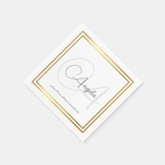 Monogramm (Name und Initial) Standard Napkins Serviette (Ecke)