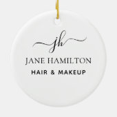 Monogramm Name und Initiale Keramik Ornament (Hinten)
