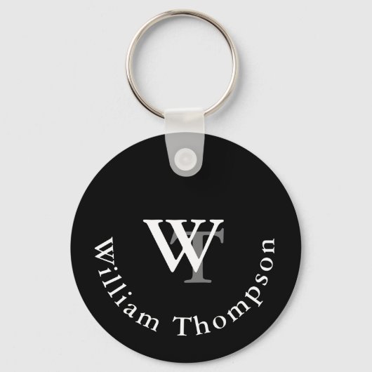 Monogramm - Name und Initialen - benutzerdefiniert Schlüsselanhänger (Vorderseite)