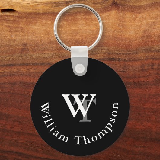 Monogramm - Name und Initialen - benutzerdefiniert Schlüsselanhänger (Vorderseite)