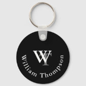 Monogramm - Name und Initialen - benutzerdefiniert Schlüsselanhänger (Rückseite)