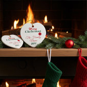 Monogramm, Name und Jahr Custom Frohe Weihnachten Keramikornament