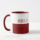 Monogramm Name und Job Modern Deep Red Tasse (Links)
