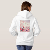 Monogramm Name Valentinherzen Blütenfarbe Hoodie (Schwarz voll)