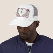 Monogramm Name Valentinherzen Blütenfarbe Truckerkappe (Beispiel)