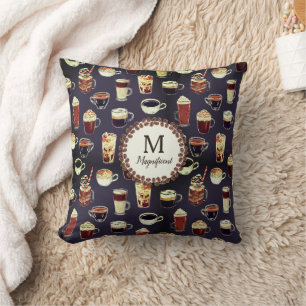Monogramm Name Venti Kaffeeliebhaber Kissen