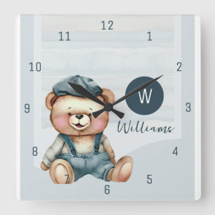 Monogramm Name Wall-Uhr Quadratische Wanduhr