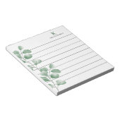 Monogramm Name Wasserfarbe Eukalyptus Schwarz Umra Notizblock (angewinkelt)