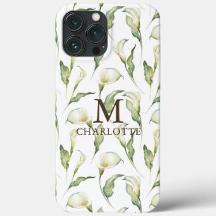 Monogramm Name Wasserfarbe Floral Elegant Weiße Li Case-Mate iPhone Hülle