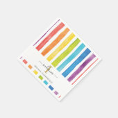 Monogramm Name Wasserfarbe Regenbogen Farbige Stre Serviette (Ecke)