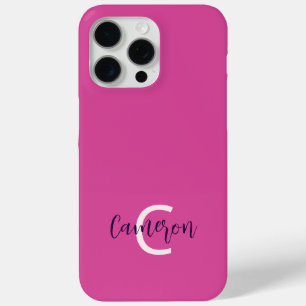 Monogramm Name Weiblich Massiv Rosa Case-Mate iPhone Hülle