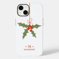 Monogramm Name Weihnachten Stechpalme Winter Flora