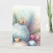 Monogramm-Name Weihnachtsbaum-Ornamente Wasserfarb Karte (Rückseite)