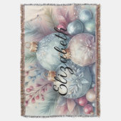 Monogramm Name Weihnachtsbaumschmuck Aquarell Decke (Vorderseite Vertikal)