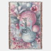 Monogramm Name Weihnachtsbaumschmuck Aquarell Decke (Vorderseite Vertikal)