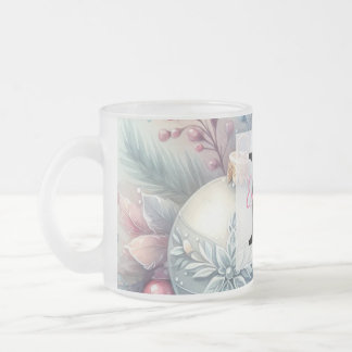 Monogramm Name Weihnachtsbaumschmuck Aquarell Mattglastasse