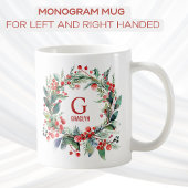 Monogramm Name Weihnachtsgrün Kaffeetasse